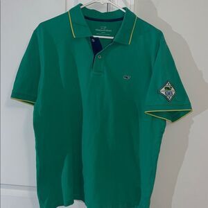 Brazil Green Vineyard Vines Whale Polo golf shirt L Slim 98 Big Patch Collector